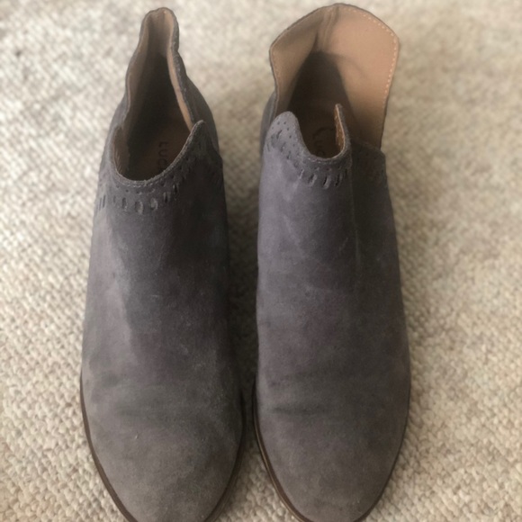 Lucky brand blue grey suede bootie size 8 - Picture 3 of 4